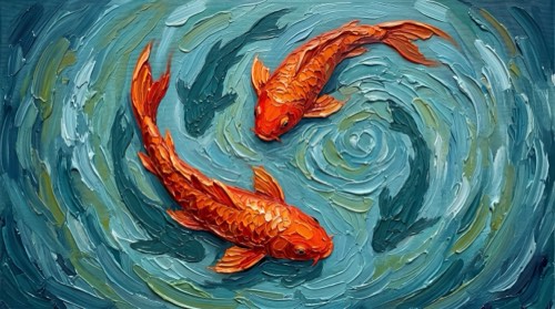 fish — abstract aesthetic desktop wallpaper for MacBook (4K)