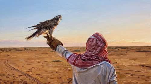 falcon master — arabic aesthetic desktop wallpaper for MacBook (4K)