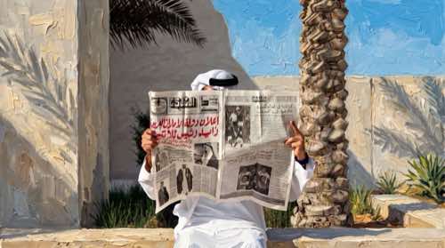 newspaper — arabic aesthetic desktop wallpaper for MacBook (4K)