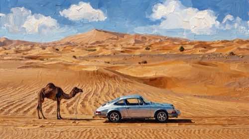 camel, desert, porsche — jealousy aesthetic desktop wallpaper for MacBook (4K)
