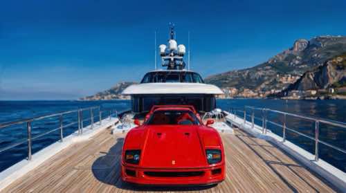 f40 on a yacht — jealousy aesthetic desktop wallpaper for MacBook (4K)