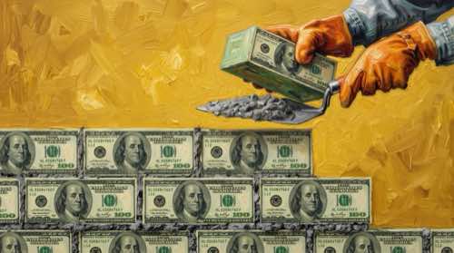 money bricks — money talks aesthetic desktop wallpaper for MacBook (4K)
