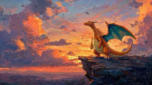 charizard — pokémon — complete aesthetic desktop wallpaper for MacBook (4K)