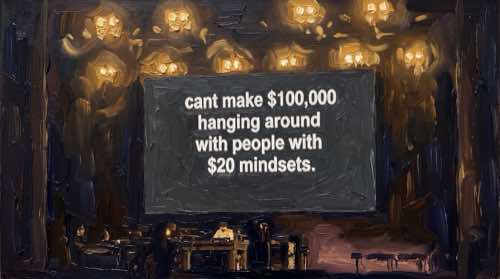 can't make $100k with $20 mindsets — priorities aesthetic desktop wallpaper for MacBook (4K)