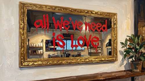 all we need is love — status aesthetic desktop wallpaper for MacBook (4K)