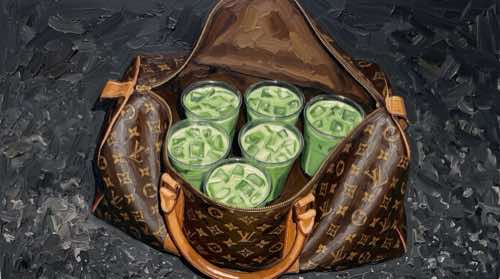 LV matcha — status aesthetic desktop wallpaper for MacBook (4K)