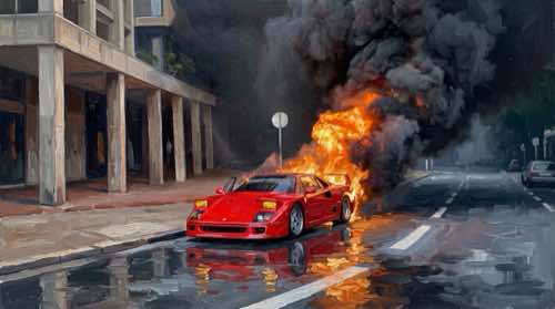 burning f40 — vision aesthetic desktop wallpaper for MacBook (4K)