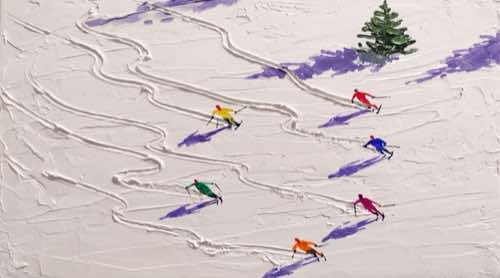 skiers — vivre aesthetic desktop wallpaper for MacBook (4K)